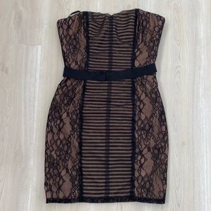 BCBGMAXAZRIA Women's Janna Strapless Lace Cocktail Dress